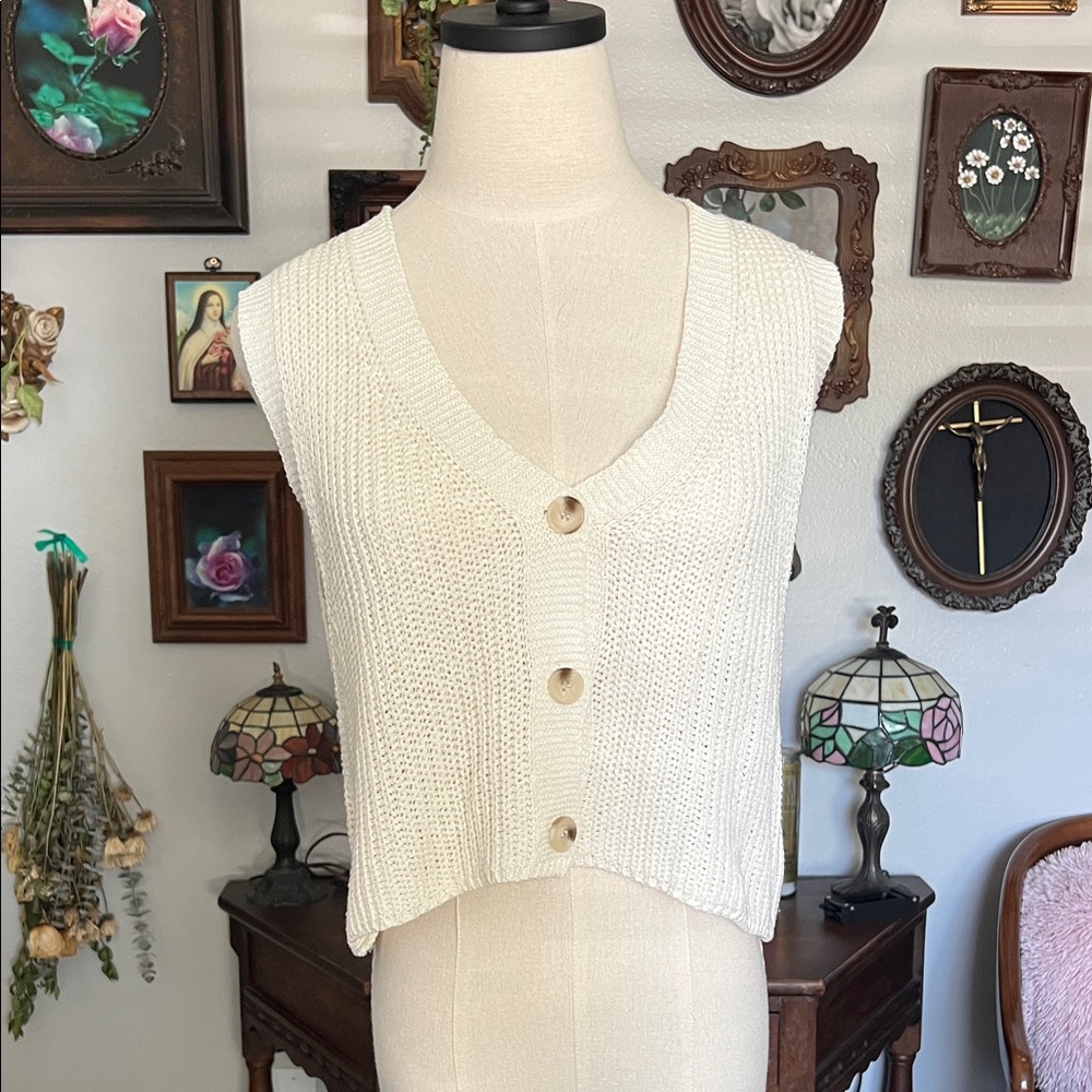 Debut Ivory Knit Vest